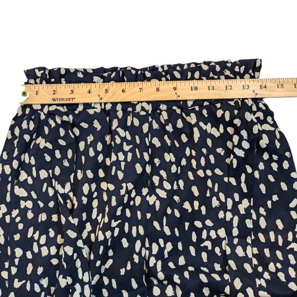 Lulu’s Spotted You Navy Blue Leopard Print Paperbag Waist Pants Women’s Medium - Picture 8 of 11